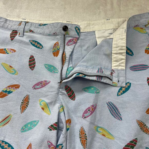 Dockers Chino Shorts Men's Size 44 All Over Surfboard Print Chambray 100% Cotton - Picture 8 of 11